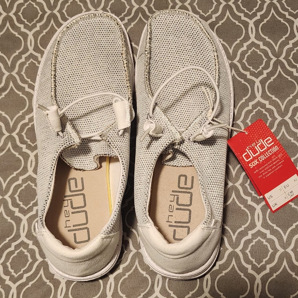 Hey Dude Women's Wendy Sox Collection Stone White. Size 11 New With Tags.
